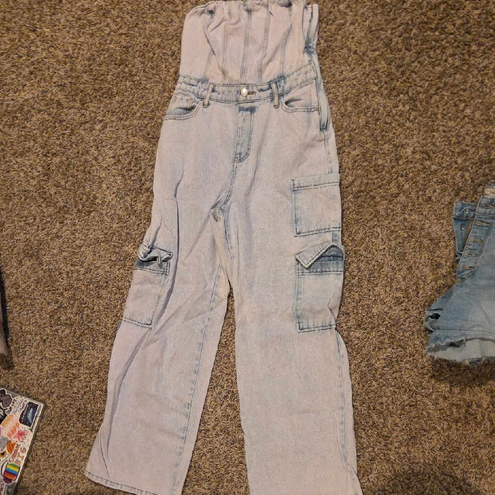 Women's Light Purple Cargo Jeans